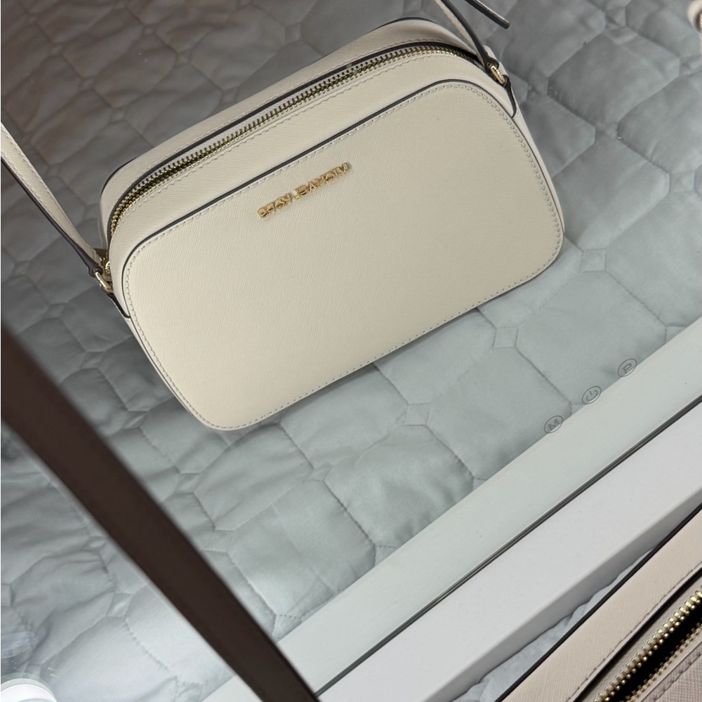 Michael Kors Cream Saffiano Leather Crossbody - Picture 5 of 6